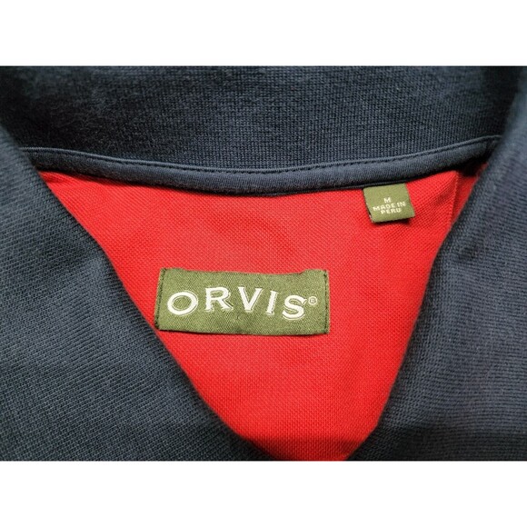 Orvis Men's Pima Cotton Polo Red White & Blue Polo Size M - Picture 4 of 7